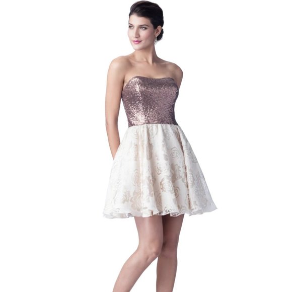 Unique Short Junior Prom Bridesmaid Dress, Size 18 Dusty Rose Pink Rg$499 - Picture 1 of 10